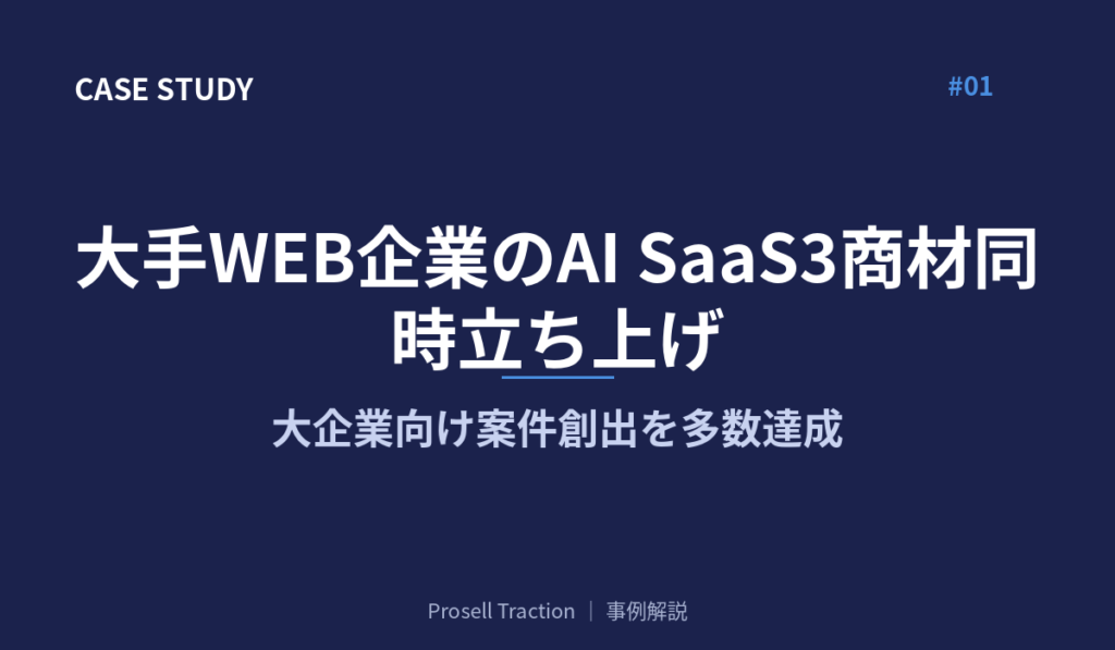 大手WEB企業のAI SaaS3商材同時立ち上げ。大企業向け案件創出を多数達成