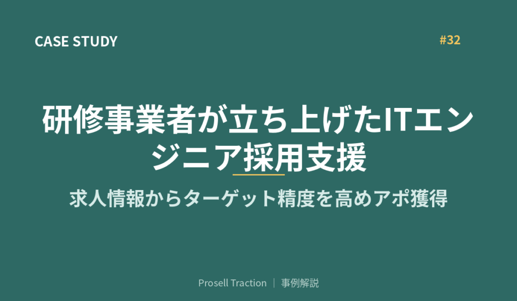 研修事業者が立ち上げたITエンジニア採用支援で、求人情報からターゲット精度を高めアポ獲得