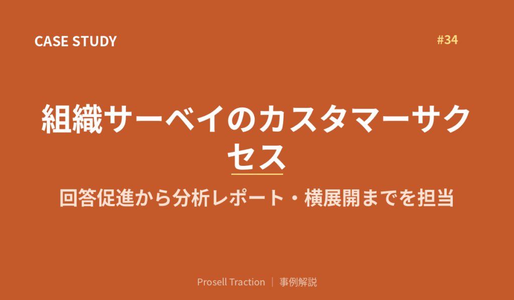 組織サーベイのカスタマーサクセスで、回答促進から分析レポート・横展開までを担当