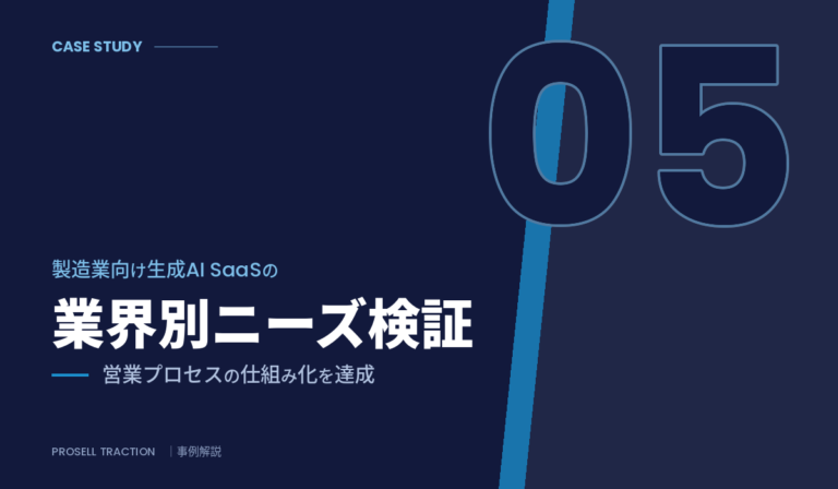 大手製造業向け生成AIプロダクト｜製造業向け生成AI SaaSの業界別ニーズ検証で、営業プロセスの仕組み化を達成（導入事例）