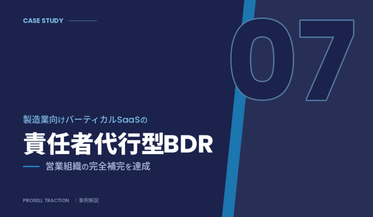 大手企業 新規事業部門｜製造業向けバーティカルSaaSの責任者代行型BDRで、営業組織の完全補完を達成（導入事例）