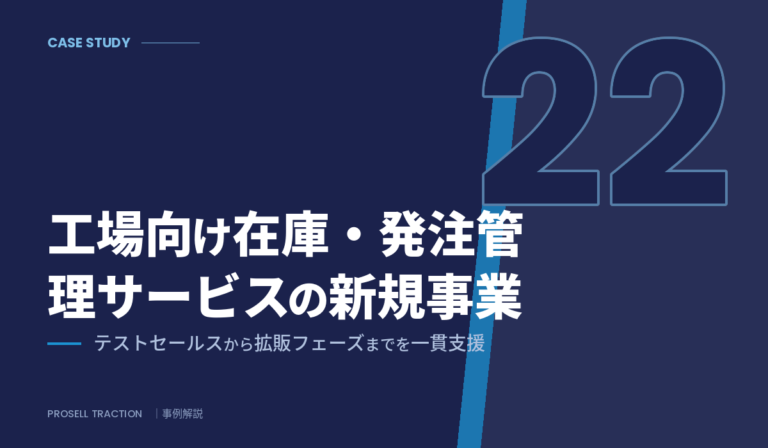 大企業 新規事業部門（工場向け在庫・発注管理）｜工場向け在庫・発注管理サービスの新規事業で、テストセールスから拡販フェーズまでを一貫支援（導入事例）