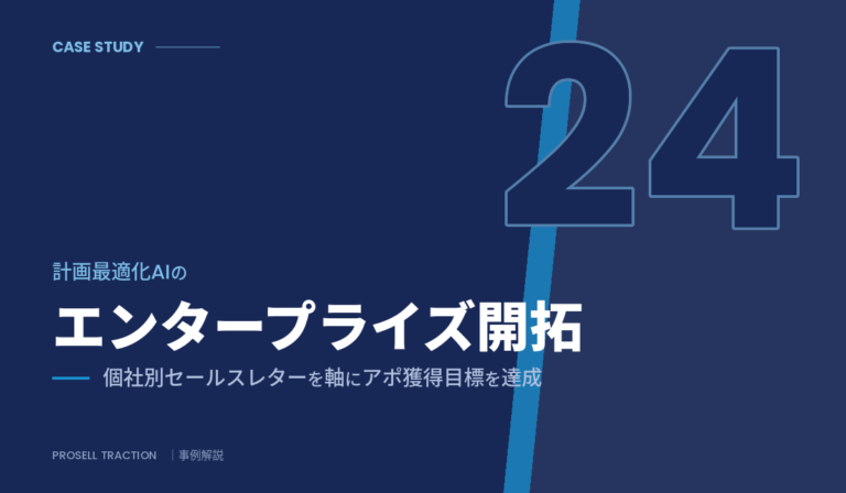 計画最適化AI スタートアップ｜計画最適化AIのエンタープライズ開拓で、個社別セールスレターを軸にアポ獲得目標を達成（導入事例）